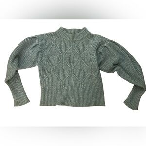 ASTR Gray Mock Turtleneckck Puff Sleeve Sweater- Size S